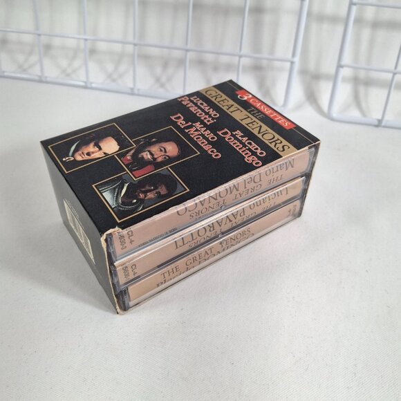 Vintage The Great Tenors Pavarotti Domingo Del Monaco 3 Cassette Tape Set Madacy - Picture 8 of 15